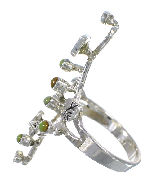 Genuine Sterling Silver Turquoise Jewelry Ring Size 8 VX62304